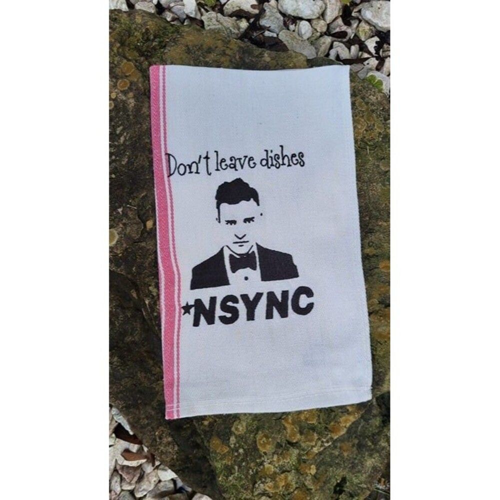Justin Timberlake *NSYNC funny kitchen towel brand new embroidered